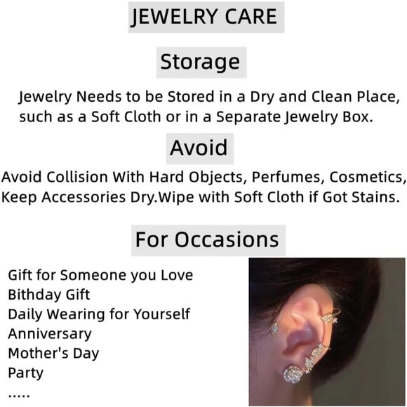 Women's Clip-On Earrings Rose Flower Zircon Non Pierced Zinc Jewelry - Picture 9 of 9